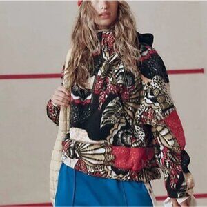 Free People Movement Wildflower Retro Combo Fleece 1/2 Zip Pullover Jacket Small
